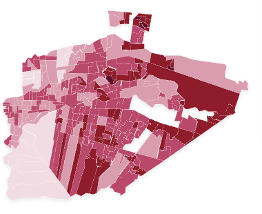 Mapa de calor municipal por votación
